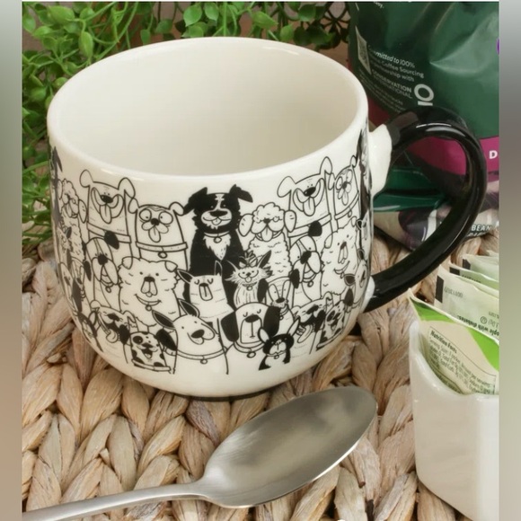 Bia Cordon Bleu Other - NWT Paws Cafe Dog Puppy Mug Cup Black White Chic Playful Coffee Tea Hot Cocoa